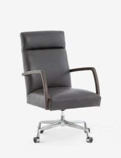 Camden Leather Office Chair, Ebony -MIUBOW Furniture Shop camden desk chair ebony 3 1