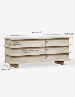 Corliss 6-Drawer Dresser, White Wash -MIUBOW Furniture Shop corliss 6 drawer dresser white wash