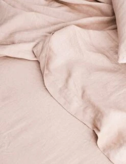 Linen Bedding, Flat Sheet By Cultiver -MIUBOW Furniture Shop cultiver linen bedding blush flat sheet 1 1