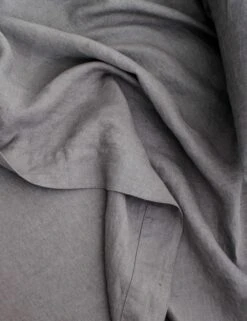 Linen Bedding, Flat Sheet By Cultiver -MIUBOW Furniture Shop cultiver linen bedding charcoal grey flat sheet 2