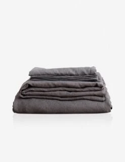 European Flax Linen Sheet Set By Cultiver -MIUBOW Furniture Shop cultiver linen bedding charcoal grey sheet set 1 1