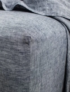European Flax Linen Fitted Sheet By Cultiver -MIUBOW Furniture Shop cultiver linen bedding indigo fitted sheet 1