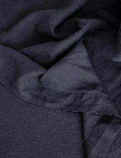 Linen Bedding, Flat Sheet By Cultiver -MIUBOW Furniture Shop cultiver linen bedding navy flat sheet 1