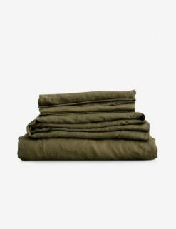European Flax Linen Sheet Set By Cultiver -MIUBOW Furniture Shop cultiver linen bedding olive sheet set 1 1