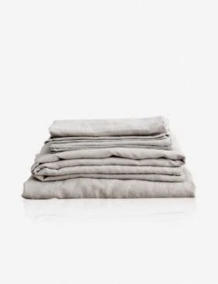 European Flax Linen Sheet Set By Cultiver -MIUBOW Furniture Shop cultiver linen bedding smoke grey sheet set 1 1
