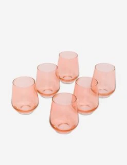 Stemless Wine Glass, (Set Of 6) By Estelle Colored Glass -MIUBOW Furniture Shop estelle stemware pink 300 a421cb69 1eef 4a33 83d6 b9ff25817df6