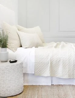 Hampton Quilted Coverlet By Pom Pom At Home -MIUBOW Furniture Shop hampton cream side 1