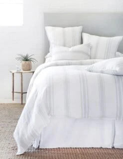 Jackson Linen Duvet By Pom Pom At Home -MIUBOW Furniture Shop jackson white ocean bed front 1