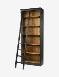 Mallory Bookcase With Ladder -MIUBOW Furniture Shop mallory bookcase with ladder black