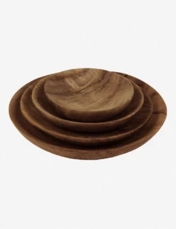 Shallow Dish, Teak Root (Set Of 4)